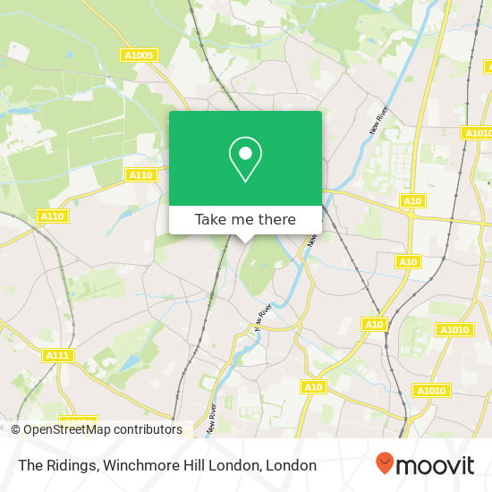 The Ridings, Winchmore Hill London map