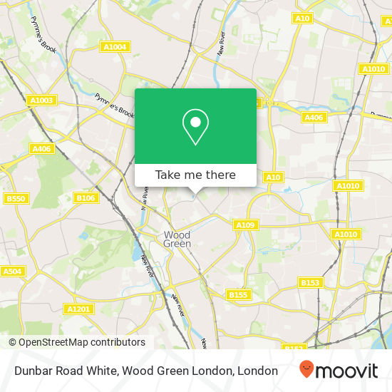 Dunbar Road White, Wood Green London map
