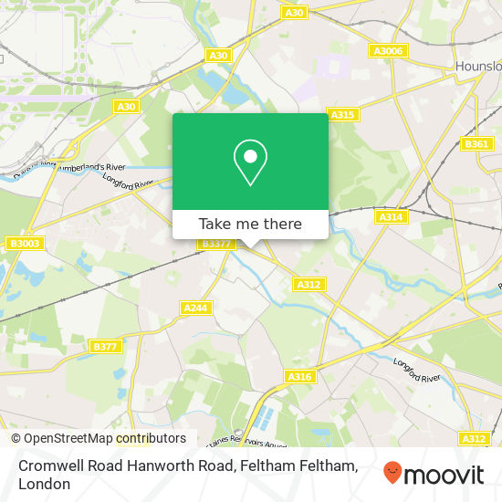Cromwell Road Hanworth Road, Feltham Feltham map