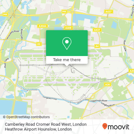 Camberley Road Cromer Road West, London Heathrow Airport Hounslow map