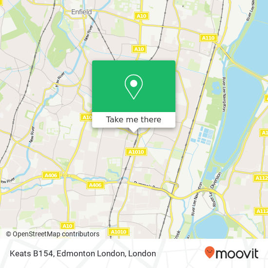 Keats B154, Edmonton London map