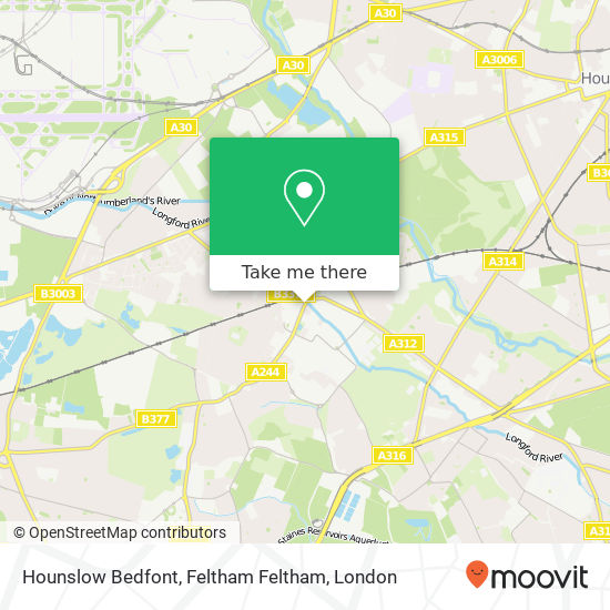 Hounslow Bedfont, Feltham Feltham map