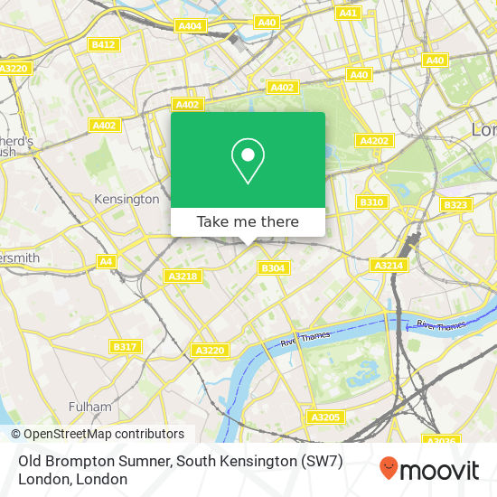 Old Brompton Sumner, South Kensington (SW7) London map