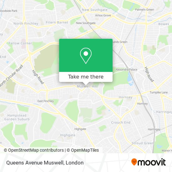Queens Avenue Muswell map