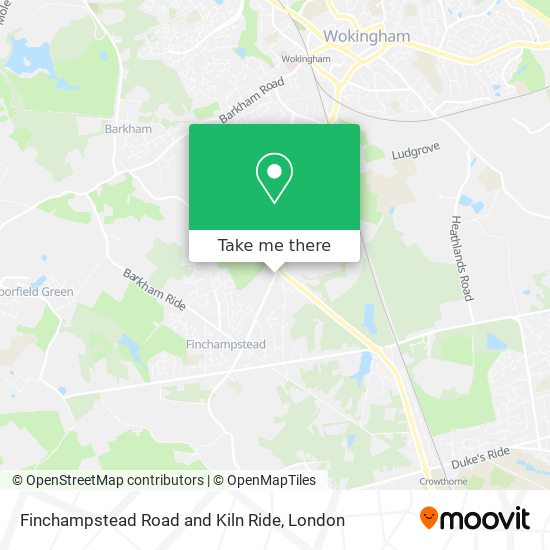 Finchampstead Road and Kiln Ride map