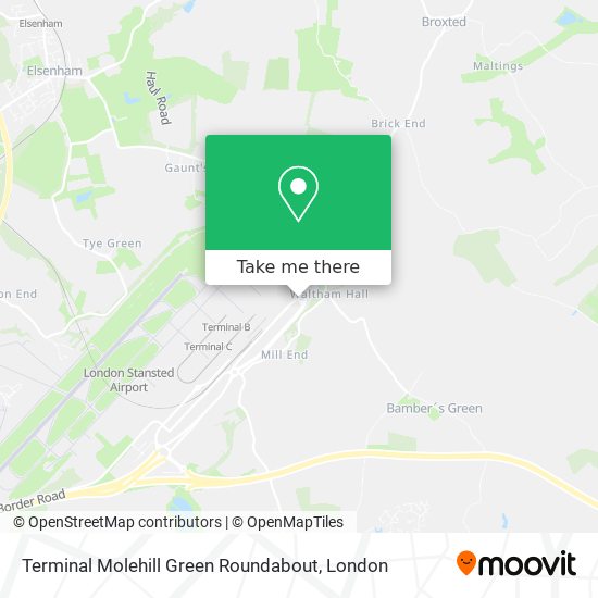 Terminal Molehill Green Roundabout map