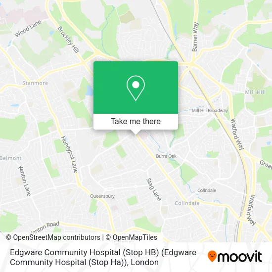 Edgware Community Hospital (Stop HB) (Edgware Community Hospital (Stop Ha)) map