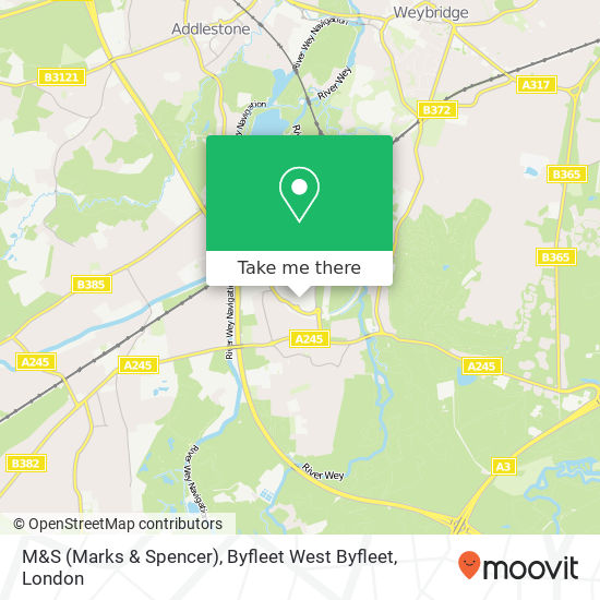 M&S (Marks & Spencer), Byfleet West Byfleet map