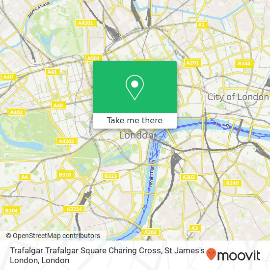 Trafalgar Trafalgar Square Charing Cross, St James's London map