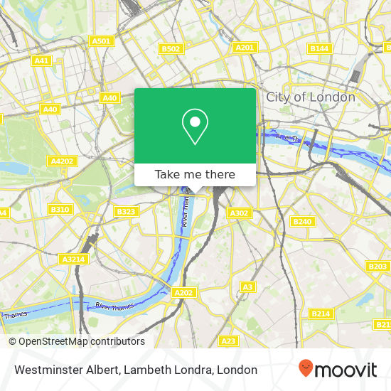 Westminster Albert, Lambeth Londra map