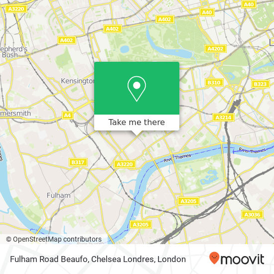 Fulham Road Beaufo, Chelsea Londres map