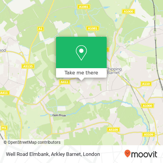 Well Road Elmbank, Arkley Barnet map