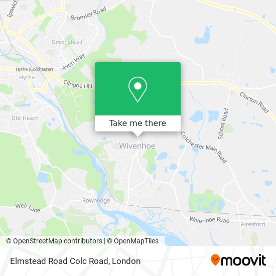 Elmstead Road Colc Road map