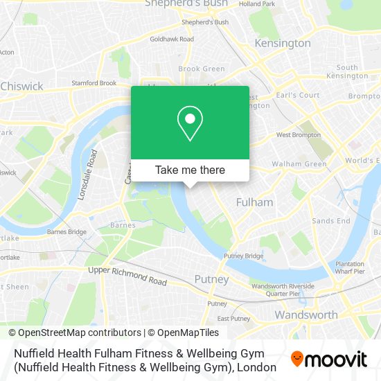 Nuffield Health Fulham Fitness & Wellbeing Gym map