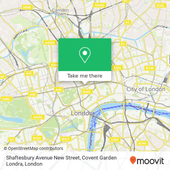 Shaftesbury Avenue New Street, Covent Garden Londra map