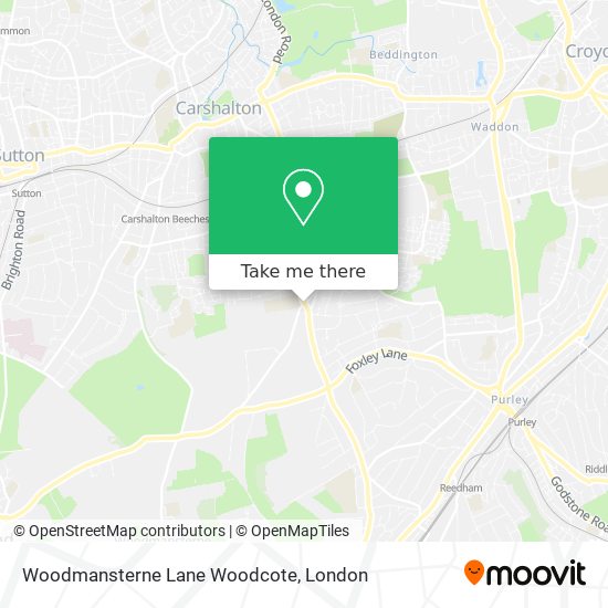 Woodmansterne Lane Woodcote map