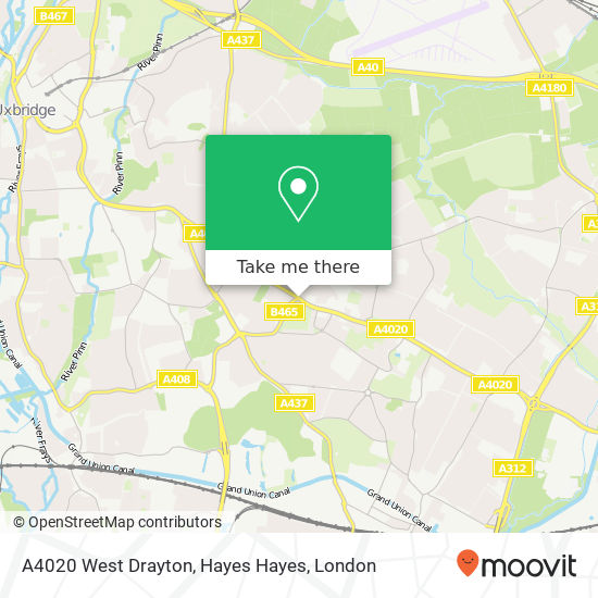 A4020 West Drayton, Hayes Hayes map