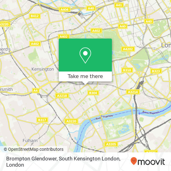 Brompton Glendower, South Kensington London map