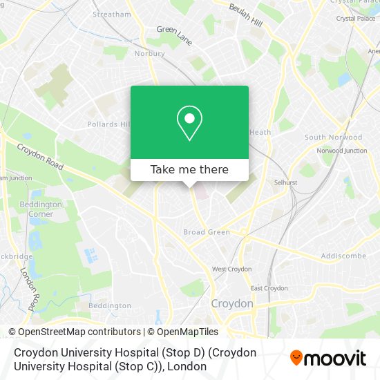 Croydon University Hospital (Stop D) (Croydon University Hospital (Stop C)) map