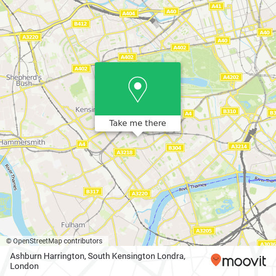 Ashburn Harrington, South Kensington Londra map