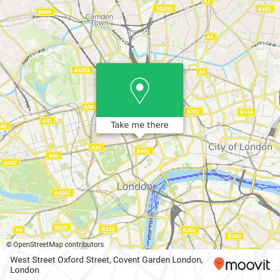 West Street Oxford Street, Covent Garden London map