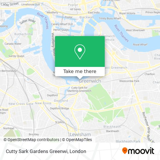 Cutty Sark Gardens Greenwi map