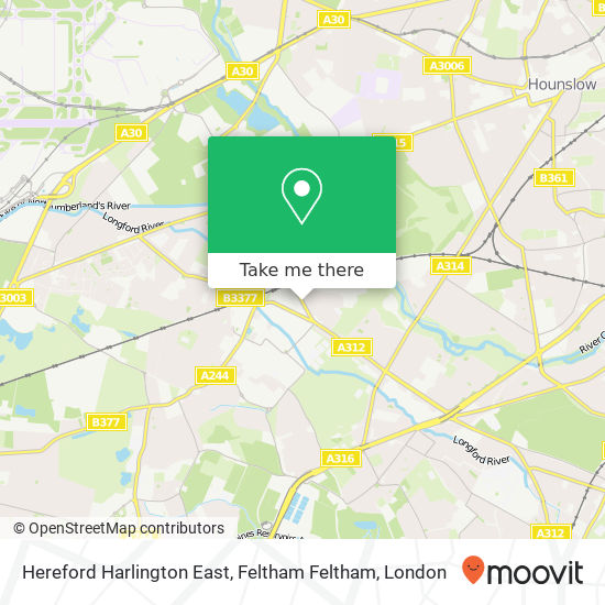 Hereford Harlington East, Feltham Feltham map