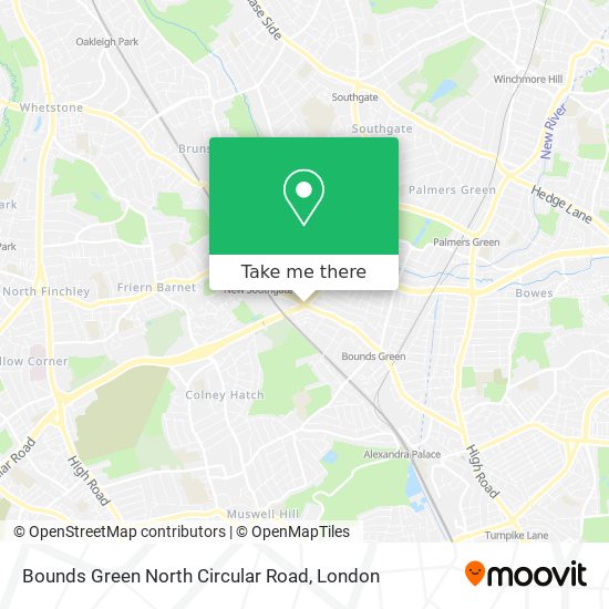 Bounds Green North Circular Road map