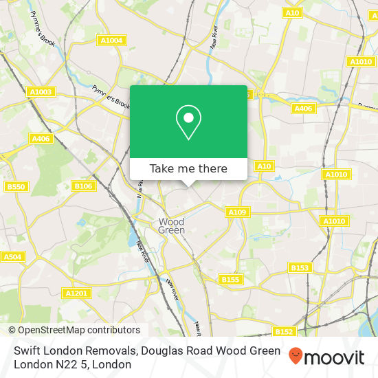 Swift London Removals, Douglas Road Wood Green London N22 5 map