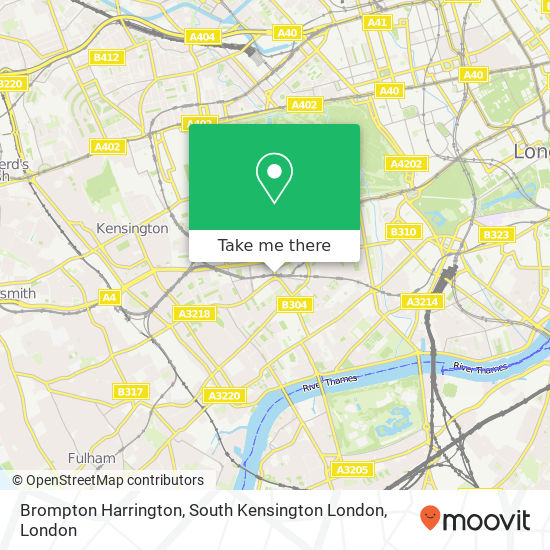 Brompton Harrington, South Kensington London map