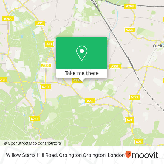 Willow Starts Hill Road, Orpington Orpington map