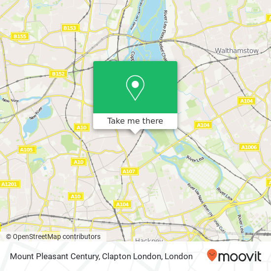 Mount Pleasant Century, Clapton London map