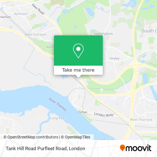 Tank Hill Road Purfleet Road map
