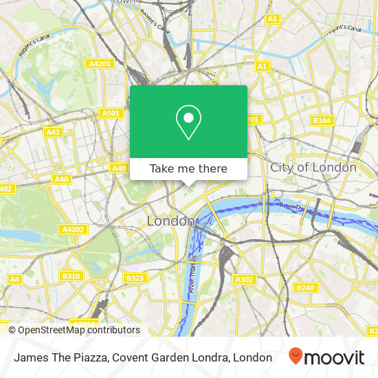 James The Piazza, Covent Garden Londra map