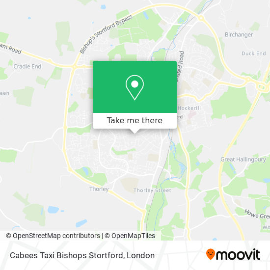 Cabees Taxi Bishops Stortford map