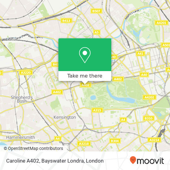 Caroline A402, Bayswater Londra map