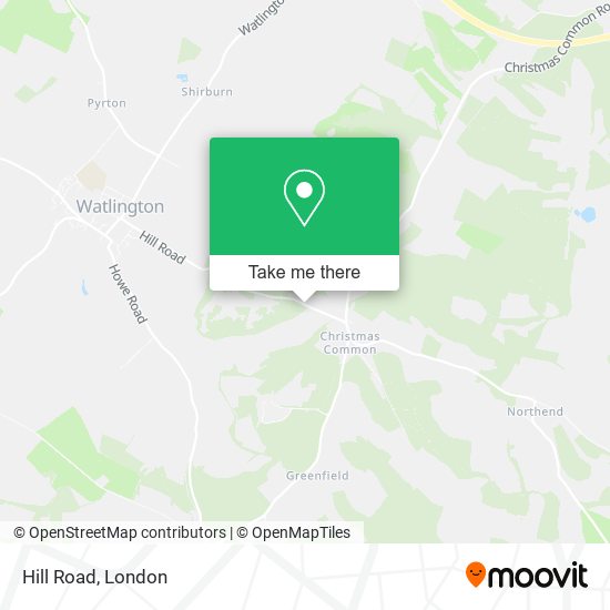 Hill Road, Christmas Common Watlington map