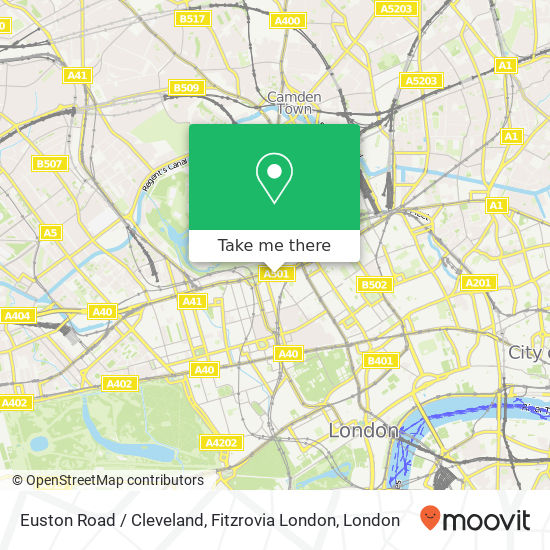 Euston Road / Cleveland, Fitzrovia London map