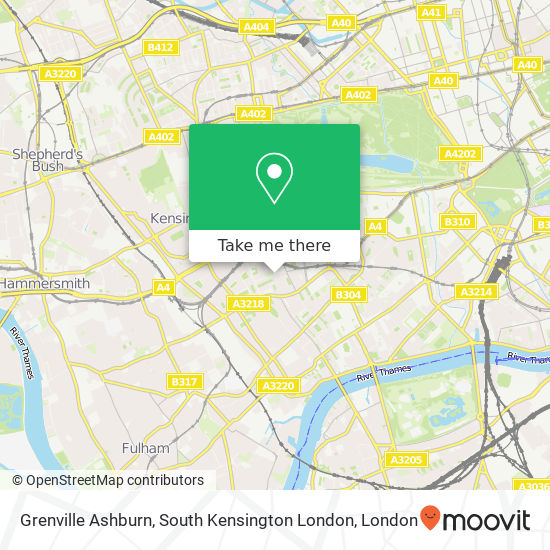 Grenville Ashburn, South Kensington London map