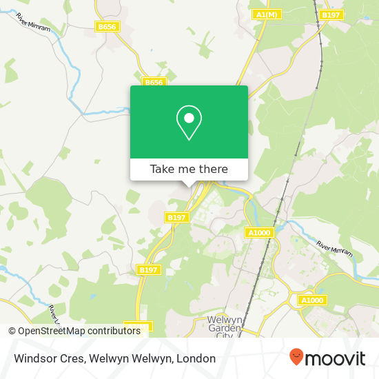 Windsor Cres, Welwyn Welwyn map