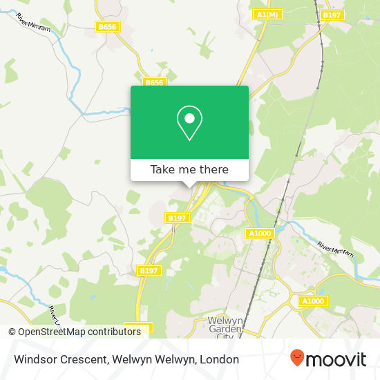 Windsor Crescent, Welwyn Welwyn map