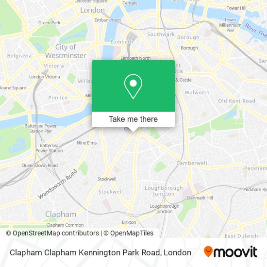 Clapham Clapham Kennington Park Road map