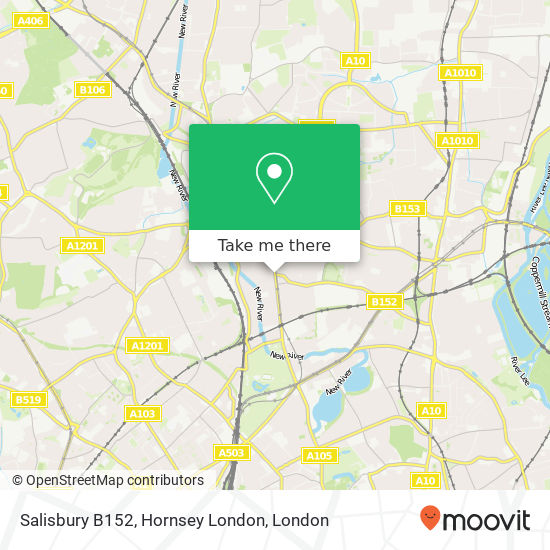 Salisbury B152, Hornsey London map