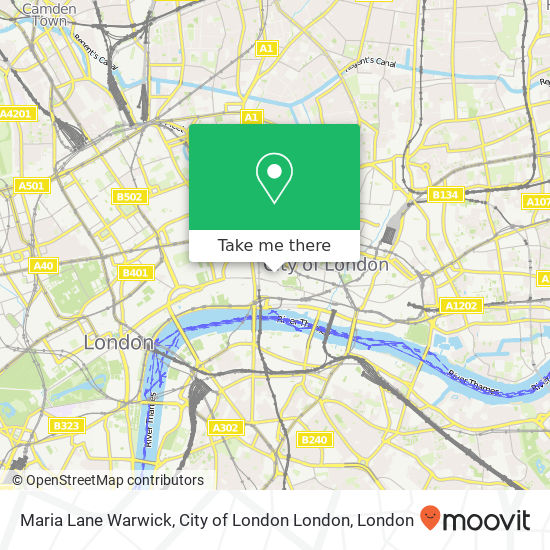 Maria Lane Warwick, City of London London map
