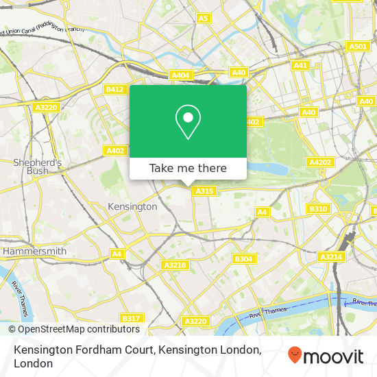 Kensington Fordham Court, Kensington London map