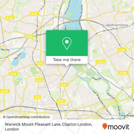Warwick Mount Pleasant Lane, Clapton London map