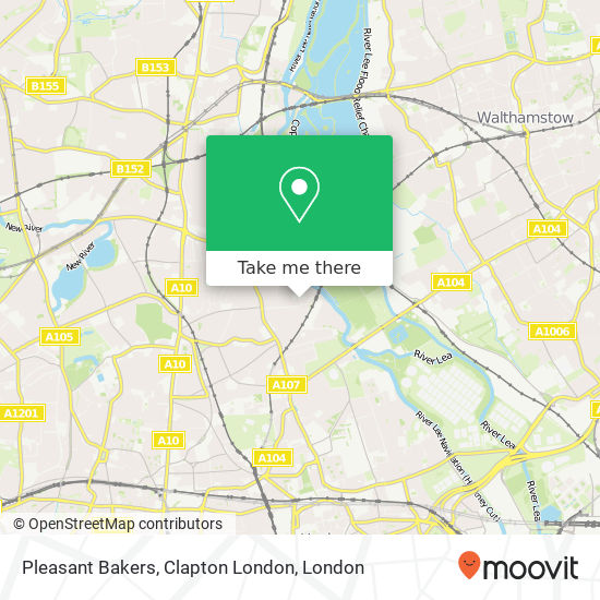 Pleasant Bakers, Clapton London map
