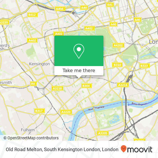 Old Road Melton, South Kensington London map