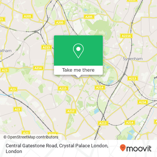 Central Gatestone Road, Crystal Palace London map