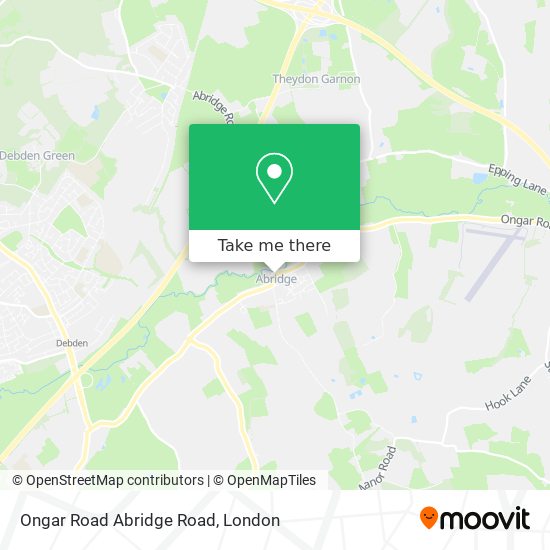 Ongar Road Abridge Road map